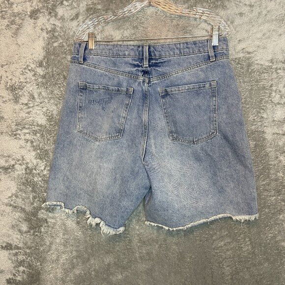 Wild Fable Women 90s Baggy Grunge Distressed High Rise Bermuda Denim Shorts 12 - Picture 2 of 14
